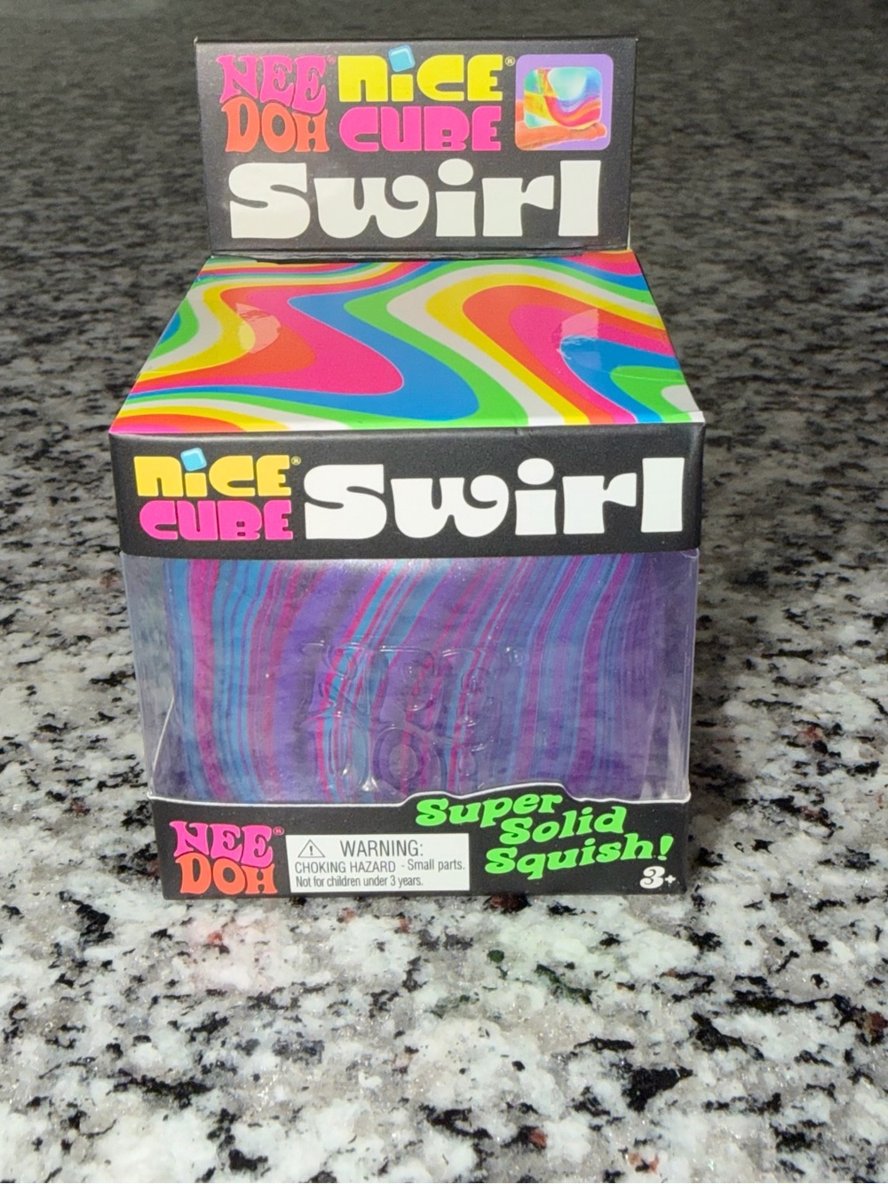 Needoh Nice Cube Swirl Purple Marbled Squish -
